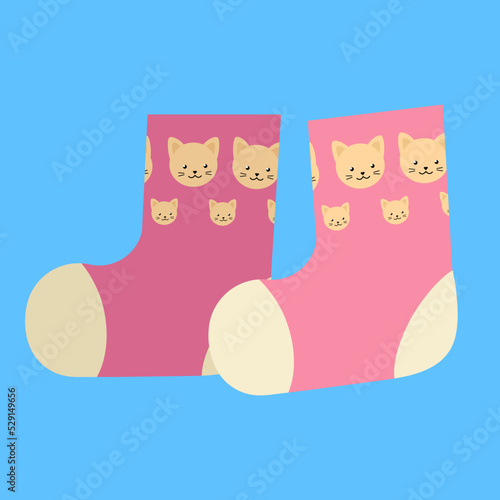 warm pink socks with cats