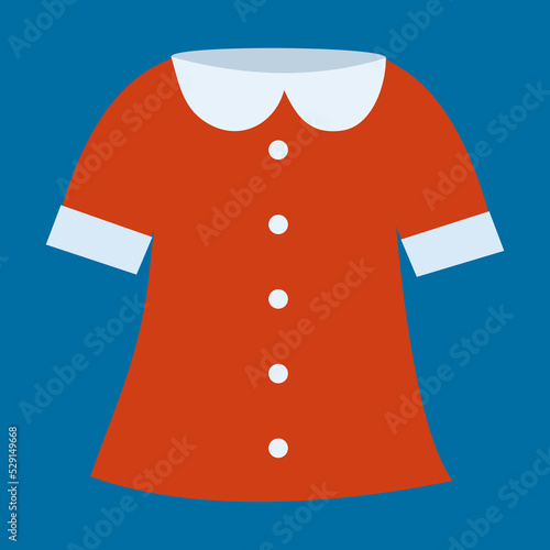 red dress with white collar