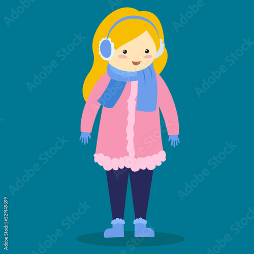 girl in coat and gloves