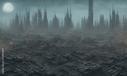 Foto Brutal city of an alien civilization