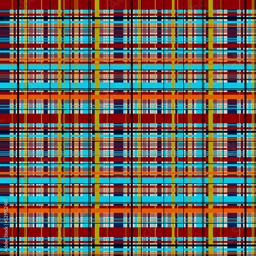 Stripe geometric multicolor plaid pattern background textile design, seamless tartan pattern