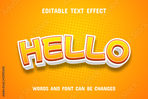 Hello 3d text effect