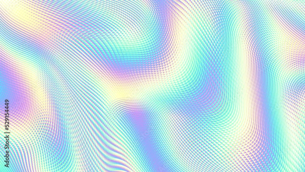 Seamless abstract holographic wavy background for loop playback.