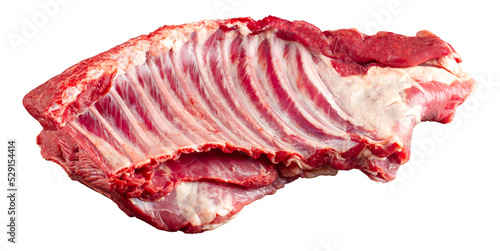 Isolated fresh raw mutton ribs meat part photo