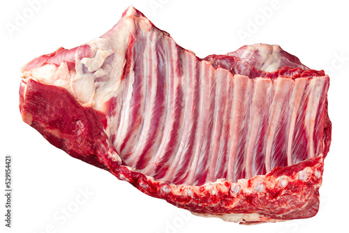 Isolated png fresh raw beef ribs meat part