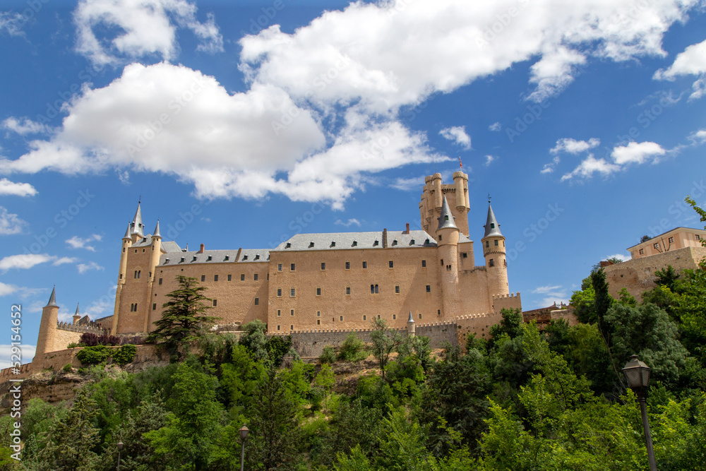 Vista del Alcázar de Segovia (siglo XII). Castilla y León, España.