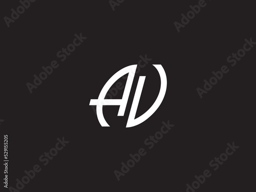 Abstract AV Logo Icon, Creative Av va Logo Letter Vector Image Design With Black and White Color For You