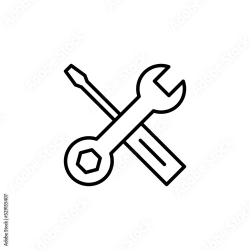 Repair tools icon for web and mobile app. tool sign and symbol. setting icon. Wrench and screwdriver. Service