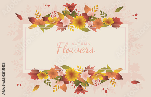 Beautiful Fallen Flower Fall Autumn Summer Frame