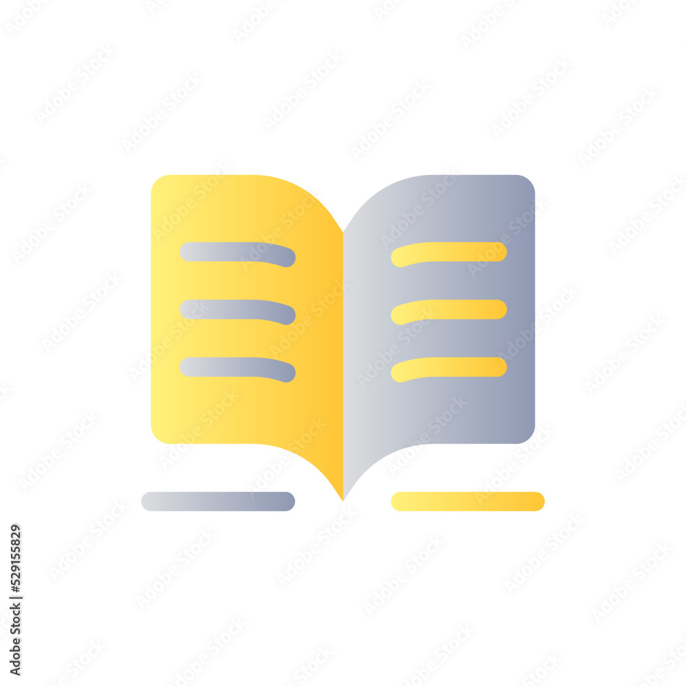 Public library flat gradient two-color ui icon. Assignment writing. Doing homework. Finding info. Simple filled pictogram. GUI, UX design for mobile application. Vector isolated RGB illustration