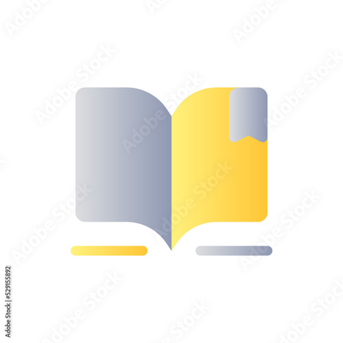 Reading e book flat gradient two-color ui icon. Digital library. Ebook reader. Educational platform. Simple filled pictogram. GUI, UX design for mobile application. Vector isolated RGB illustration