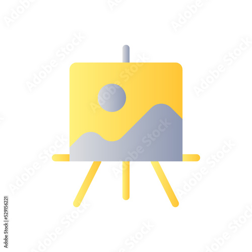 Easel stand for art class flat gradient two-color ui icon. Painting course. Art exhibition. Simple filled pictogram. GUI, UX design for mobile application. Vector isolated RGB illustration