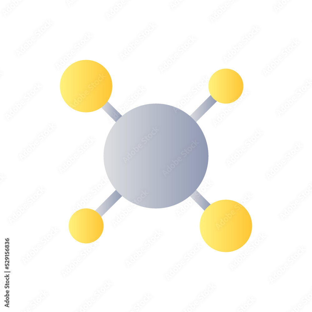Structure of molecules flat gradient two-color ui icon. Molecular compounds. Chemistry course. Simple filled pictogram. GUI, UX design for mobile application. Vector isolated RGB illustration Structure of molecules flat gradient two-color ui icon. Molecular compounds. Chemistry course. Simple filled pictogram. GUI, UX design for mobile application. Vector isolated RGB illustration