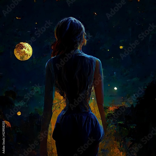 woman in the night