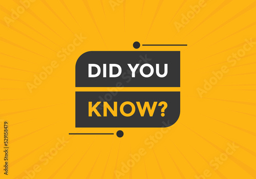 Did you know Colorful label sign template. Did you know symbol web banner
