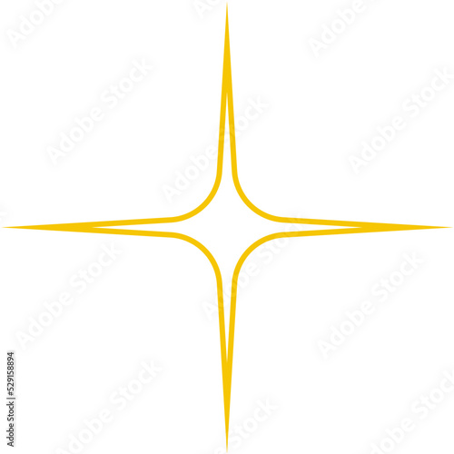 Yellow Sparkle Star Icon Outline