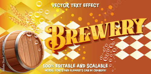 Brewery party editable text effect, 3d October fest bavarian style font illustration banner, beer poster