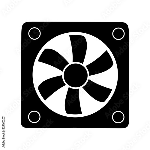 Cooling fan icon with trendy design