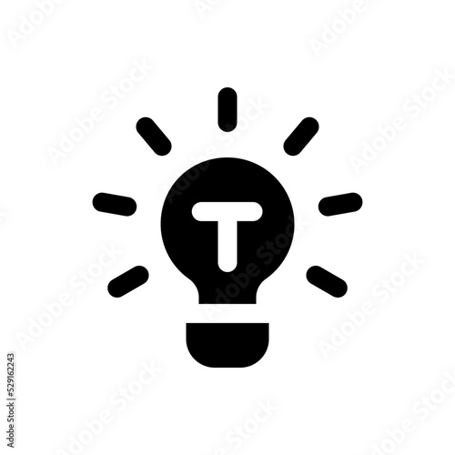 Brilliant idea black glyph ui icon. Creative thinking. Sudden insight. User interface design. Silhouette symbol on white space. Solid pictogram for web, mobile. Isolated vector illustration