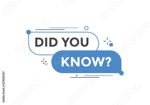 Did you know button. Did you know sign speech bubble. banner label template. Vector Illustration
