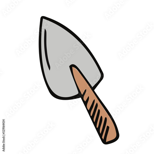 Shovel colorful illustration in vector. Shovel colorful icon in vector. Trowel illustration in vector.