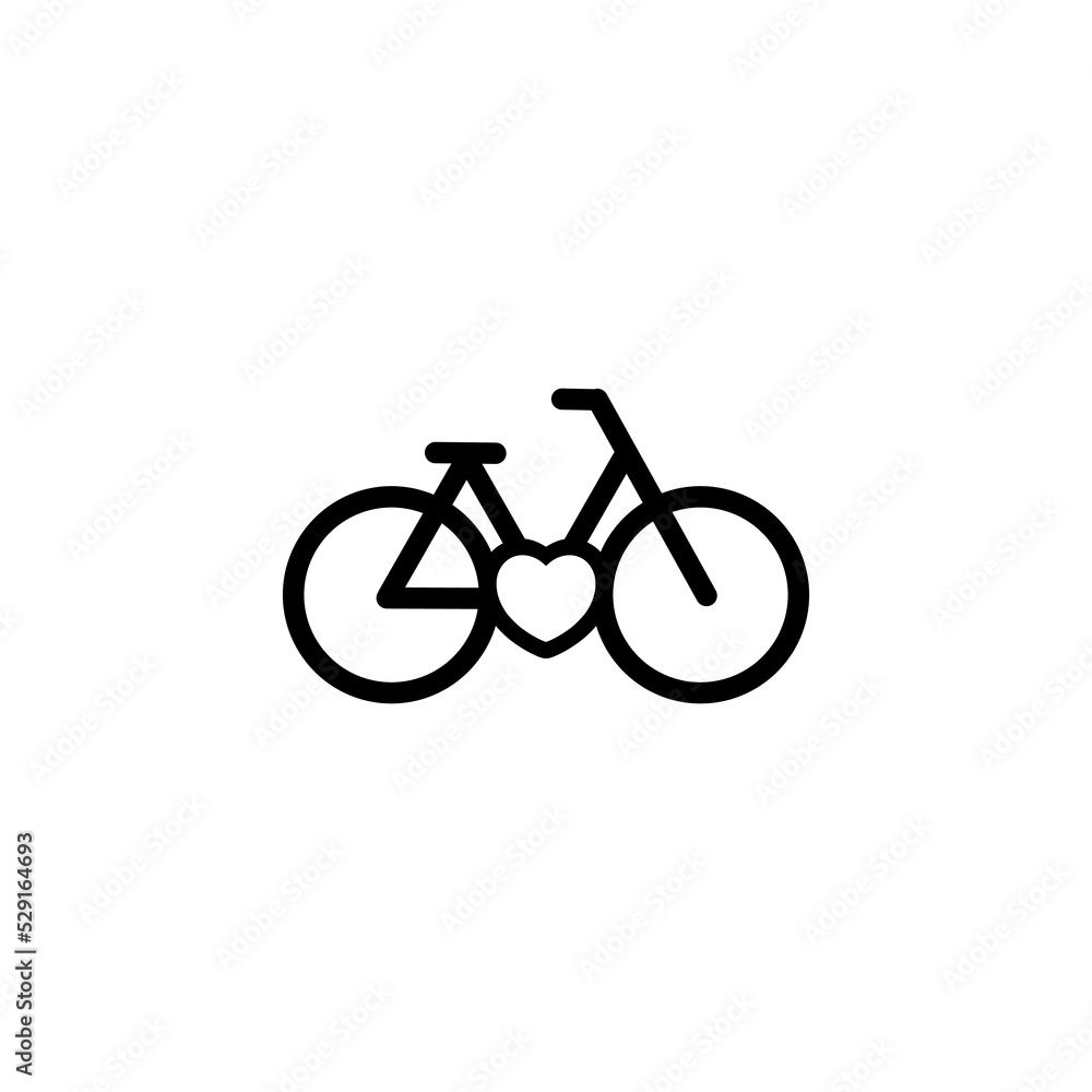 Bike Love Logo Icon Design isolated on white background Bike Love Logo Icon Design isolated on white background