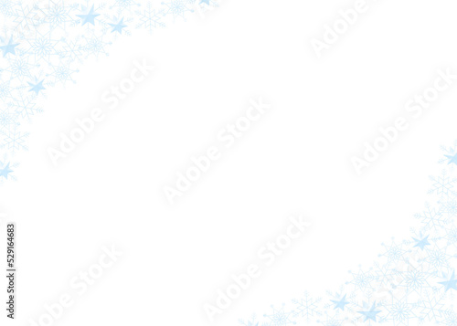 雪の結晶　フレーム　水色