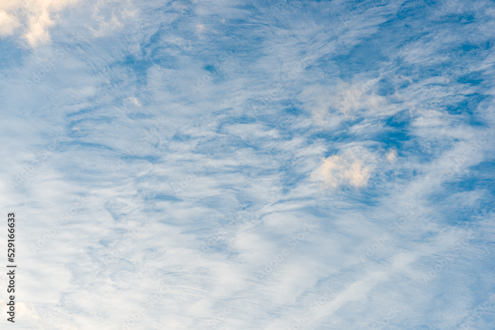 Blue sky and cirrus white high clouds. Horizontal. Blue sky and cirrus white high clouds. Horizontal.