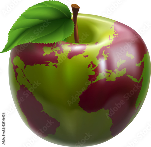 Apple world globe