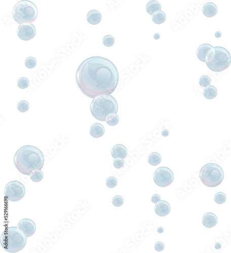 Floating bubbles seamless tiling background