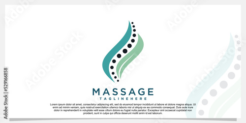 Chiropractic logo design simple concept Premium Vector