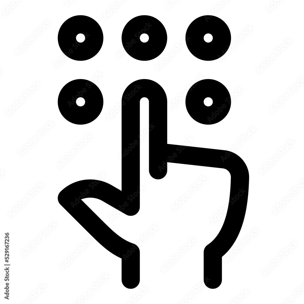 Finger Touch Keypad Line Icon Vector Finger Touch Keypad Line Icon Vector