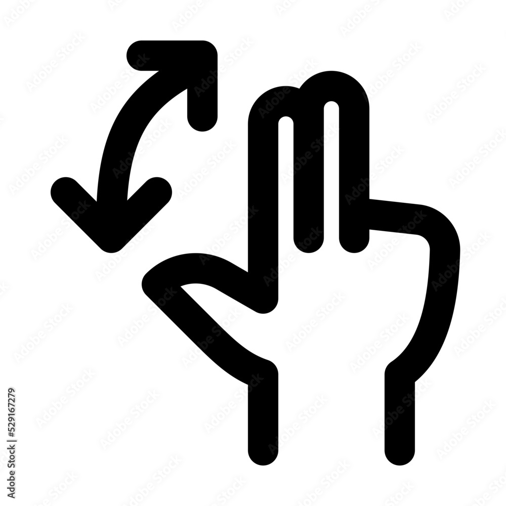 Rotate Finger Line Icon Vector Rotate Finger Line Icon Vector