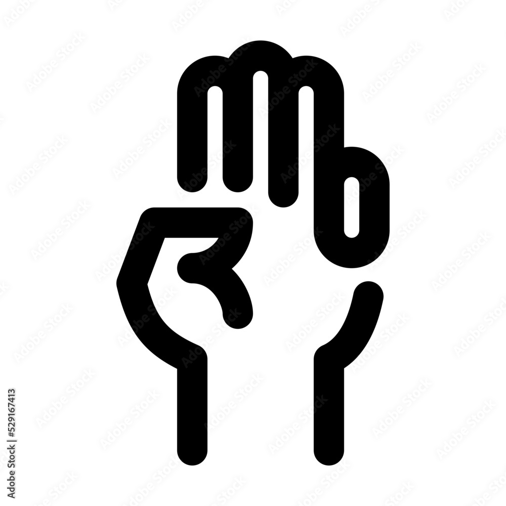 Three Fingers Line Icon Vector Three Fingers Line Icon Vector