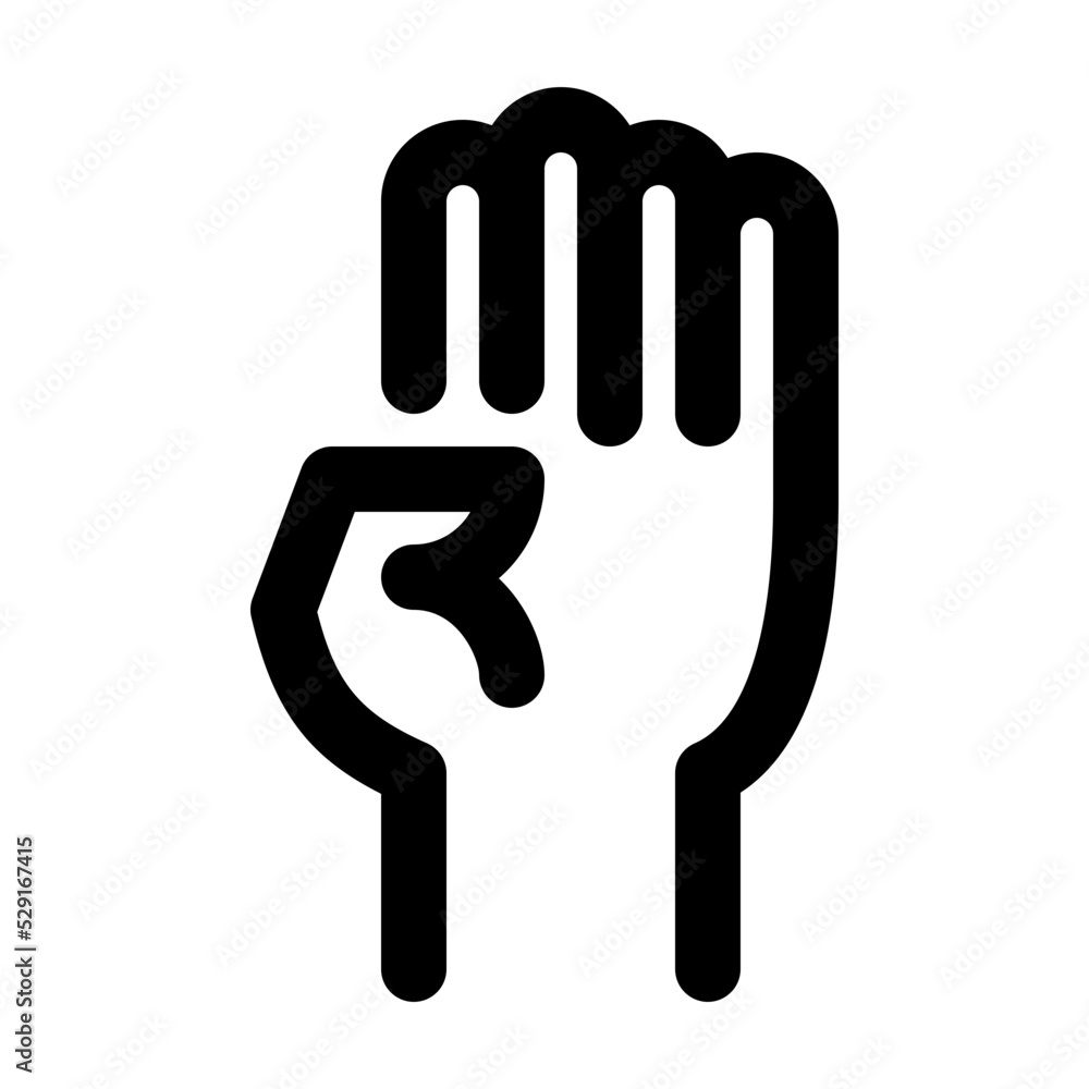 Obraz premium Four Fingers Line Icon Vector