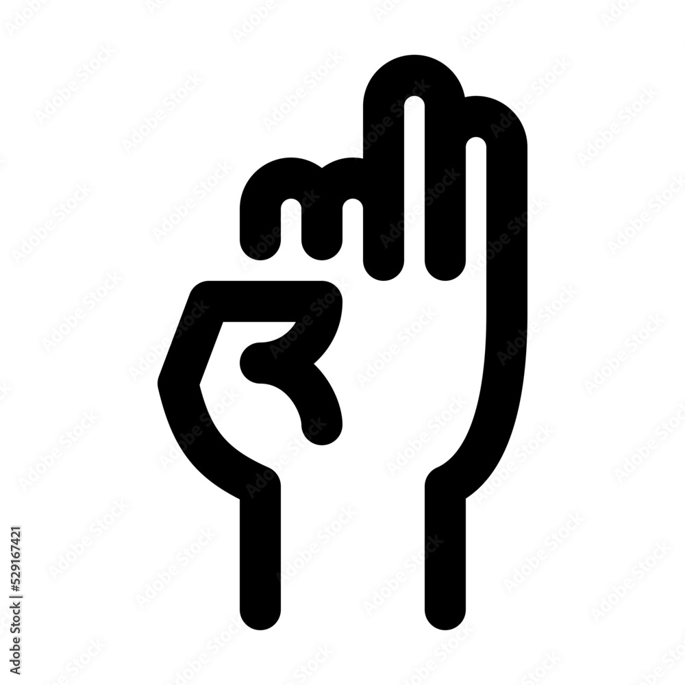 Two Fingers Line Icon Vector Two Fingers Line Icon Vector