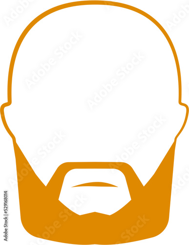 Beard Bald Man Logo Outline