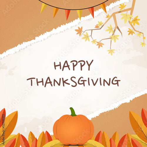 Social media happy thanksgiving greeting poster
