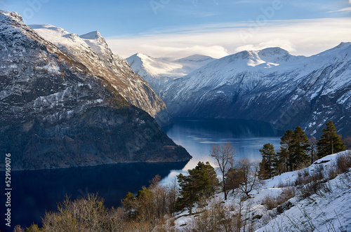 Hellesylt, Gerianger fjord, Stranda, Møre og Romsdal, Norway.  photo