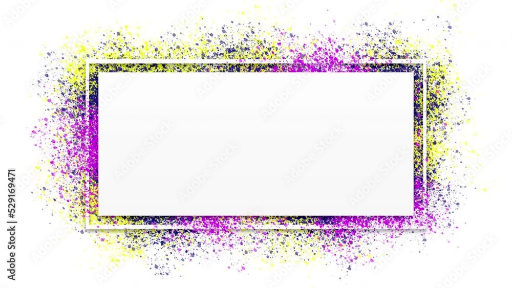 Colourful stop motion paint splatter frame animation, on a white background Colourful stop motion paint splatter frame animation, on a white background