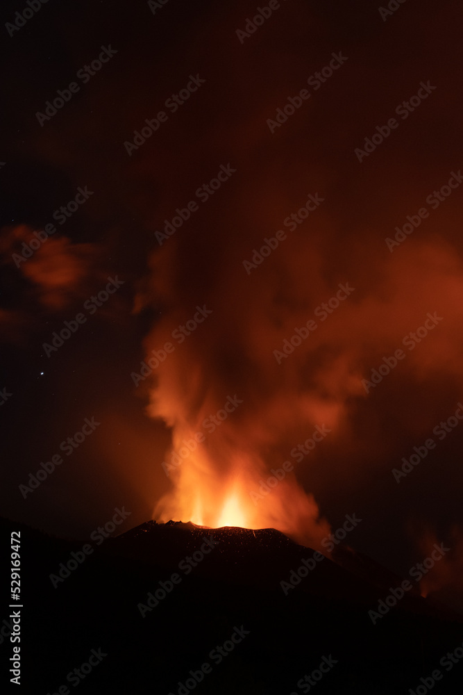 The Tajogaite volcano erupted on September 19, 2021 on the island of La Palma, Canary Islands.