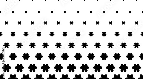 Geometric pattern of black figures on a white background.Option with a SHORT fade out.