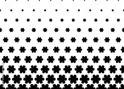 Geometric pattern of black figures on a white background.Seamless in one direction.10 figures in height .Option with a SHORT fade out. Scale method.