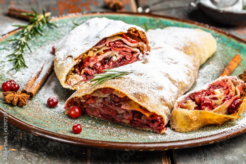 Foto Strudel with a cherry