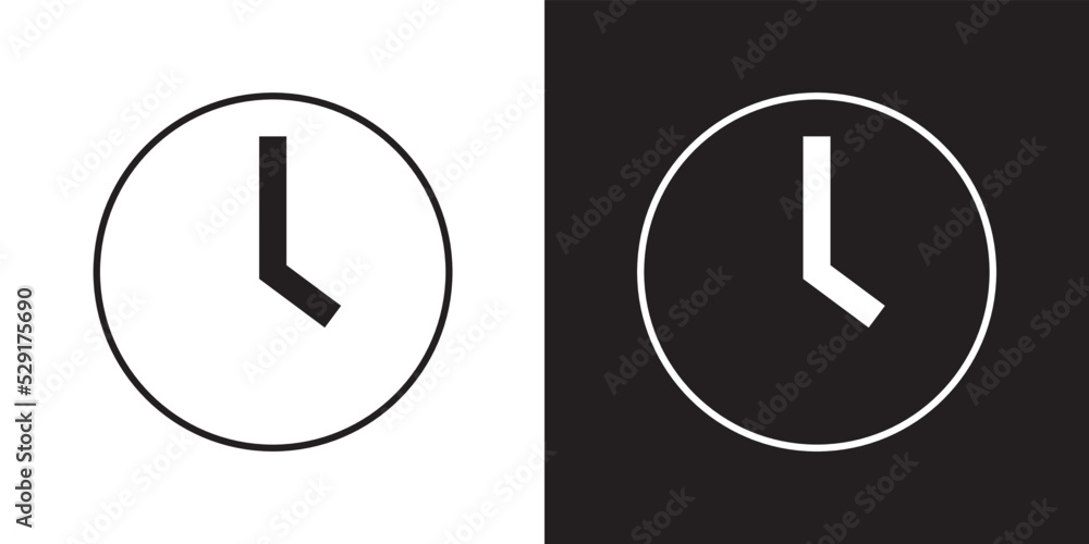 Simple wall clock outline icon design vector. Time alarm deadline business symbol illustration. Simple wall clock outline icon design vector. Time alarm deadline business symbol illustration.
