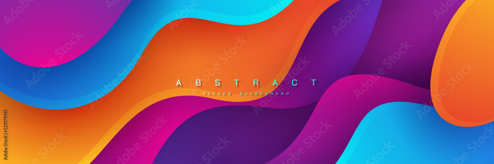 Trendy gradient vector background . Abstract background with wavy shape and colorful gradient. - obrazy, fototapety, plakaty 