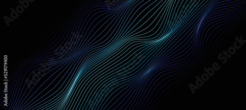 Abstract blue background with flowing lines. Dynamic waves. vector illustration.