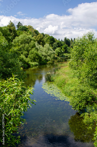 Beautiful view of the small river in a sunny day