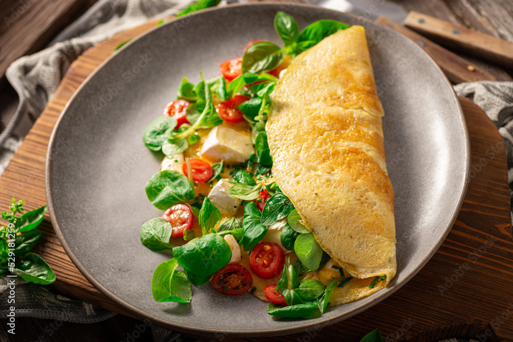Eggs omelette with vegetables Eggs omelette with vegetables