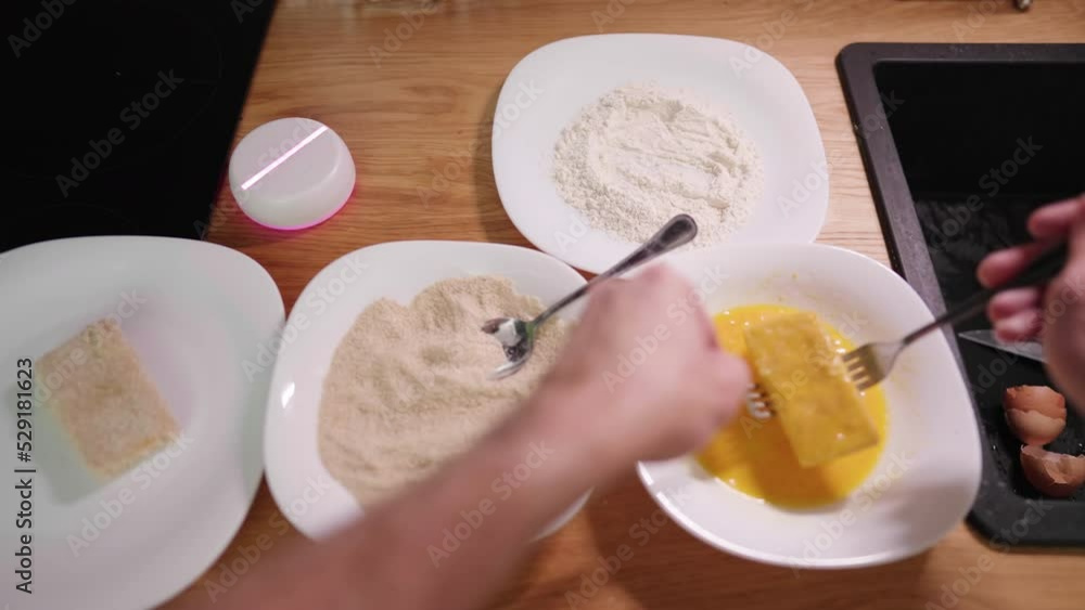 Person point of view preparing meal with empty light base for hologram beside 4K Person point of view preparing meal with empty light base for hologram beside 4K